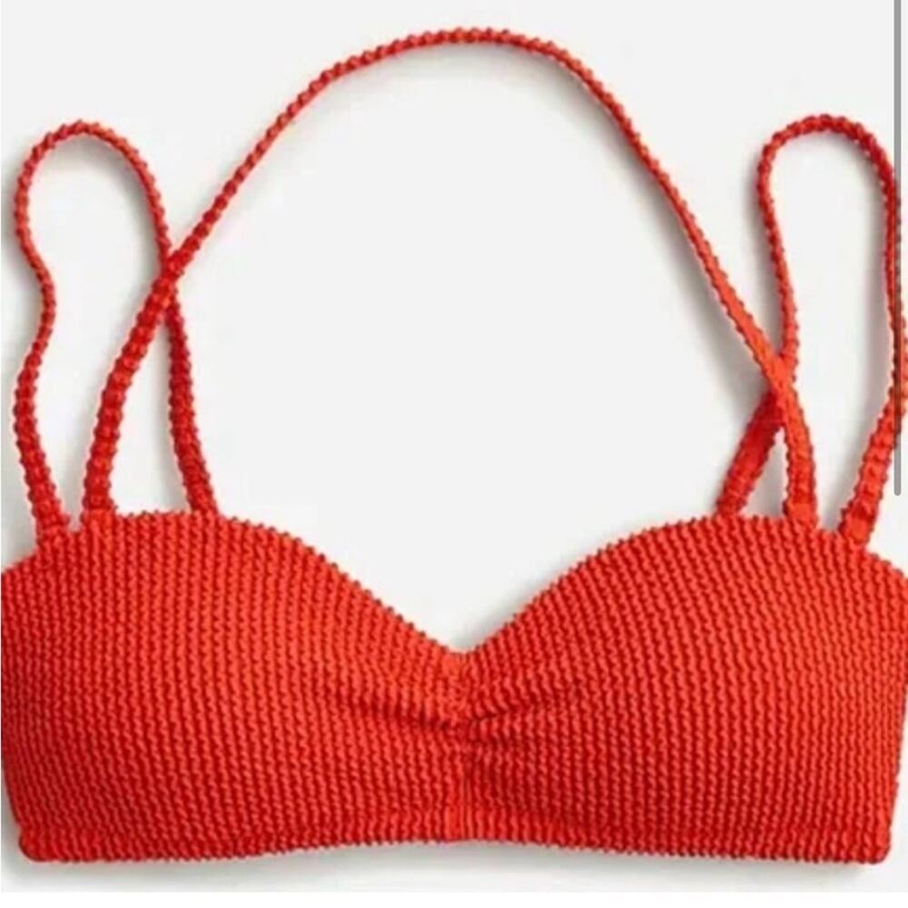 J. Crew‎ Textured Convertible Scrunchie Sweetheart Bikini Top Sz XXL NEW